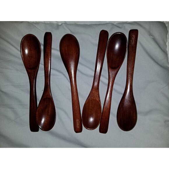 12PCS 5 inches Mini Wooden Salt Spoons Tasting Spoon Wooden Soup Spoon - Picture 5 of 15